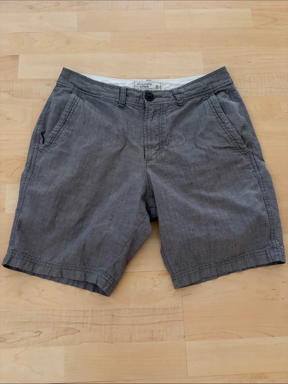 Abercrombie & Fitch Men’s Gray Linen Blend Chino Shorts Size 31